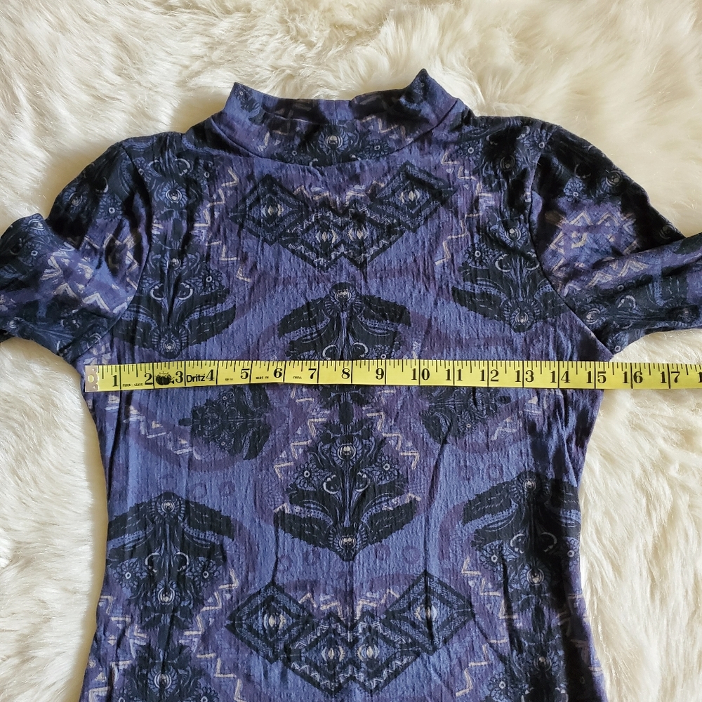 Free People Cute and Cozy Mock Neck Geo Print Bodycon Dress Size XS - Picture 9 of 11